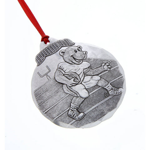 Football Bear Ornament - Handcrafted Animal Athlete Decor with Motivational Message Ornament - YinzerShop