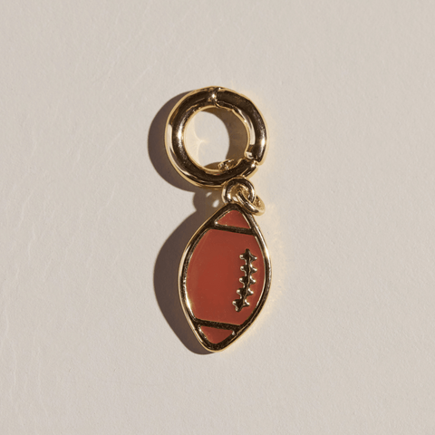 Football Charm – 14k Gold Plated Charm for Bracelet & Necklace | Sports Jewelry Charm - YinzerShop