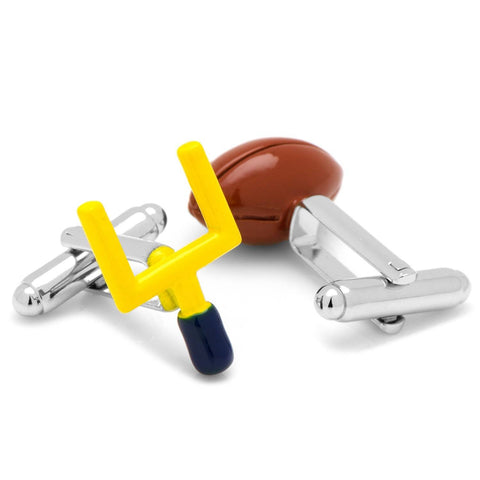 Football Cufflinks – 3D Hand-Painted Goal Post Sports Jewelry for Men Cufflinks - YinzerShop