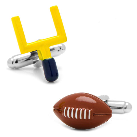 Football Cufflinks – 3D Hand-Painted Goal Post Sports Jewelry for Men Cufflinks - YinzerShop
