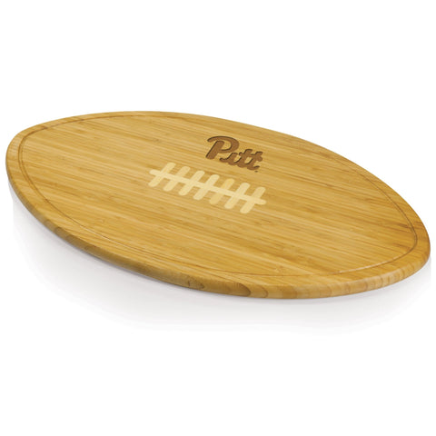 Football Cutting Board - Pittsburgh Panthers Bamboo Serving Tray With Juice Groove Licensed - YinzerShop