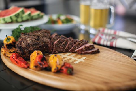Football Cutting Board - Pittsburgh Steelers Bamboo Serving Tray With Juice Groove Licensed - YinzerShop