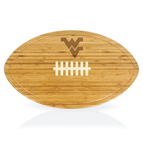 Football Cutting Board - West Virginia Mountaineers Bamboo Serving Tray With Juice Groove Licensed - YinzerShop