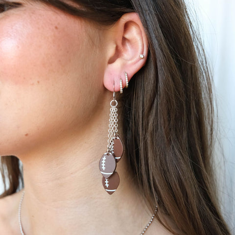Football Earrings – Lightweight Handmade Leather Game Day Earrings for Team Spirit Earrings - YinzerShop