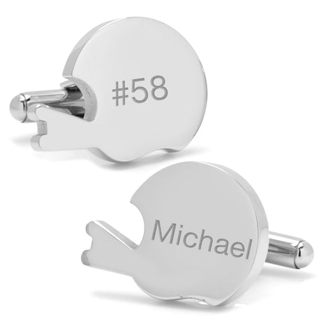 Football Helmet Cufflinks - Stainless Steel Engraved Personalized Gift For Him Cufflinks - YinzerShop