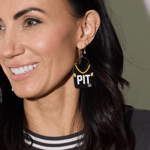 Football Jersey Earrings – Pittsburgh Steelers Leather Team Spirit Jewelry Earrings - YinzerShop