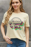 Football Mom T-Shirt - Simply Love Cotton Graphic Tee With Soft Breathable Fabric Long Sleeve Shirt - YinzerShop