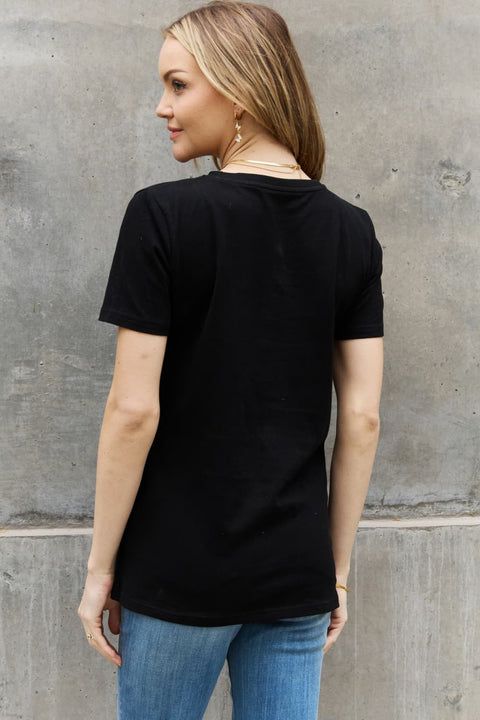Football Mom T-Shirt - Simply Love Cotton Graphic Tee With Soft Breathable Fabric Long Sleeve Shirt - YinzerShop