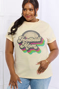 Football Mom T-Shirt - Simply Love Cotton Graphic Tee With Soft Breathable Fabric Long Sleeve Shirt - YinzerShop