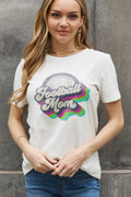 Football Mom T-Shirt - Simply Love Cotton Graphic Tee With Soft Breathable Fabric Long Sleeve Shirt - YinzerShop