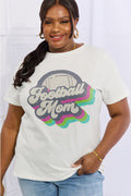 Football Mom T-Shirt - Simply Love Cotton Graphic Tee With Soft Breathable Fabric Long Sleeve Shirt - YinzerShop
