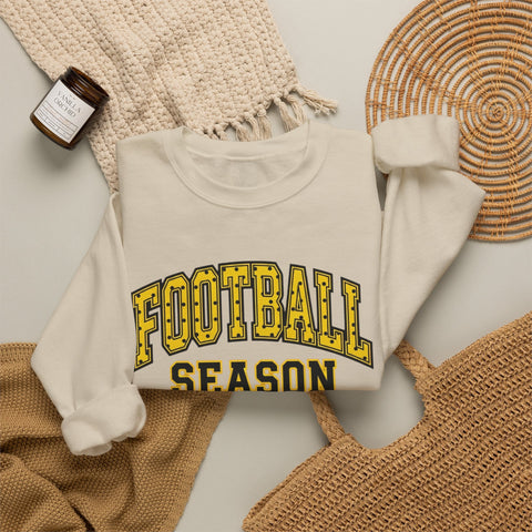 Football Season Crewneck Sweatshirt | Retro Polka Dot Accent Sweatshirt - YinzerShop