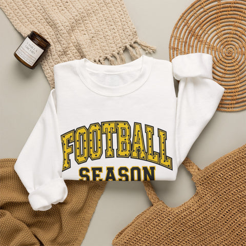 Football Season Crewneck Sweatshirt | Retro Polka Dot Accent Sweatshirt - YinzerShop