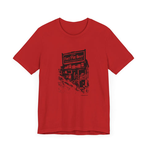 Fort Pitt Beer Building - Retro - Short Sleeve Tee T-Shirt - YinzerShop
