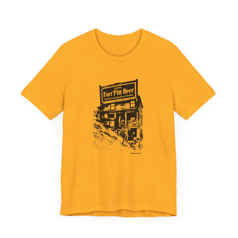 Fort Pitt Beer Building - Retro - Short Sleeve Tee T-Shirt - YinzerShop