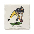 Franco Harris "Immaculate Reception" Ceramic Drink Coaster by The Doodle Line Coaster - YinzerShop