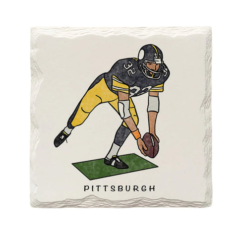 Franco Harris "Immaculate Reception" Ceramic Drink Coaster by The Doodle Line Coaster - YinzerShop