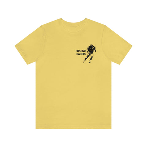 Franco Harris Legend T-Shirt - Back-Printed Graphic Tee T-Shirt Printify Yellow S 
