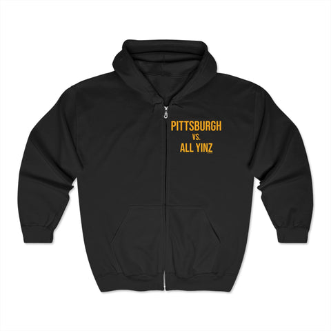 Full Zip Hooded Sweatshirt - Pittsburgh vs All Yinz Heavy Blend Hoodie Classic Fit Hoodie - YinzerShop