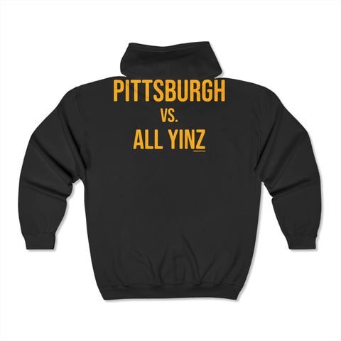 Full Zip Hooded Sweatshirt - Pittsburgh vs All Yinz Heavy Blend Hoodie Classic Fit Hoodie - YinzerShop