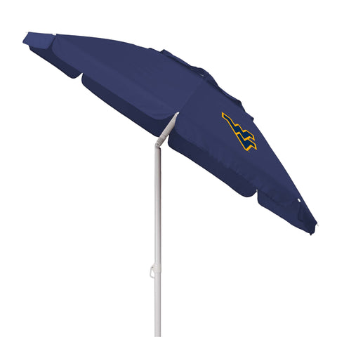 West Virginia Mountaineers Portable Beach Umbrella - 5.5 Ft UPF 50 Sun Protection Canopy