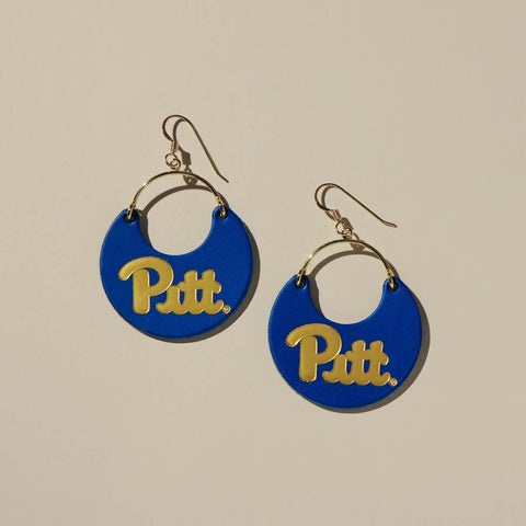 Game Royal University of Pittsburgh Ninas Leather Earrings Nickel & Suede   