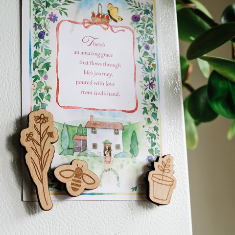 Bee and Flower Magnets, Pack of 3