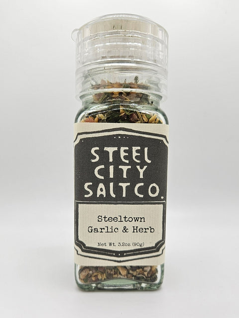 Garlic Herb Seasoning - Steeltown Pink Himalayan Salt | Adjustable Grinder Cap - YinzerShop