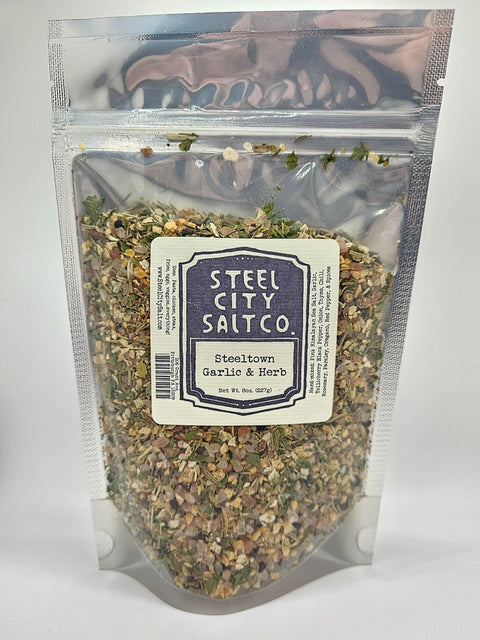 Garlic Herb Seasoning - Steeltown Pink Himalayan Salt | Adjustable Grinder Cap - YinzerShop