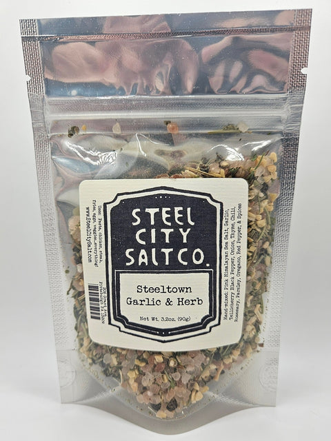 Garlic Herb Seasoning - Steeltown Pink Himalayan Salt | Adjustable Grinder Cap - YinzerShop