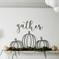 Gather Wall Decor - Metal Wall Sign | Rustic Farmhouse Script Steel Art 24x12 Wall Decor - YinzerShop