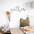 Gather Wall Decor - Metal Wall Sign | Rustic Farmhouse Script Steel Art 24x12 Wall Decor - YinzerShop