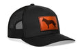 German Shepherd Trucker Hat Leather | Black Dog Snapback Trucker - YinzerShop