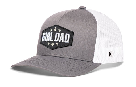 Girl Dad Trucker Hat | Black Snapback Adjustable Cap With Breathable Mesh - Haka Hat