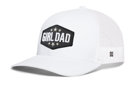 Girl Dad Trucker Hat | Black Snapback Adjustable Cap With Breathable Mesh - Haka Hat
