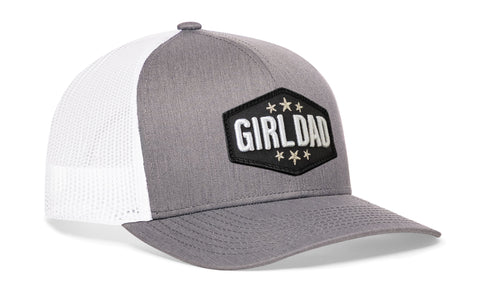 Girl Dad Trucker Hat | Black Snapback Adjustable Cap With Breathable Mesh - Haka Hat
