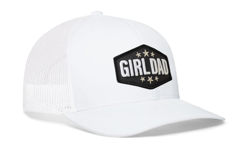 Girl Dad Trucker Hat | Black Snapback Adjustable Cap With Breathable Mesh - Haka Hat