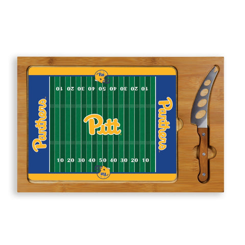 Glass Cutting Board | Pittsburgh Panthers Football Field - Rectangular Cheese Board Set Licensed - YinzerShop