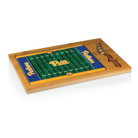 Glass Cutting Board | Pittsburgh Panthers Football Field - Rectangular Cheese Board Set Licensed - YinzerShop