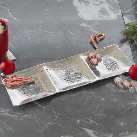 Gnomes Trio Dish – Festive Candy Serving Dish & Whimsical Gnome Decor by Wendell August Forge Decorative Serving Dish - YinzerShop
