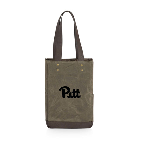 Pittsburgh Panthers - 2 Bottle Insulated Wine Cooler Bag Wine Cooler Picnic Time Family of Brands Khaki Green  