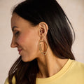 Gold Football Hoops – 14K Gold Plated Waterproof Basketball Hoop Earrings Hoop Earrings - YinzerShop