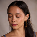 Gold Football Hoops – 14K Gold Plated Waterproof Basketball Hoop Earrings Hoop Earrings - YinzerShop