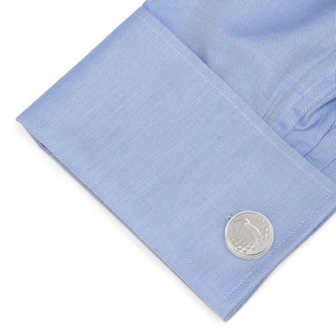Golf Silver Cufflinks – Men's Brushed Metal Golf-Themed Accessories Gift Cufflinks - YinzerShop