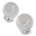 Golf Silver Cufflinks – Men's Brushed Metal Golf-Themed Accessories Gift Cufflinks - YinzerShop
