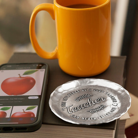 Good Teacher Coaster - Engraved Wooden Gift Set | Rustic Office Desk Accessory Coaster - YinzerShop
