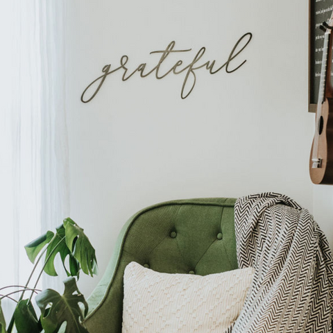 Grateful Script Wall Decor