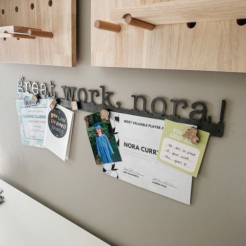 Magnetic Display Bar - Custom Name Steel Sign | Certificate Display Holder & Project Magnet