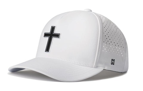 Cross Performance Hat - 5-Panel Black Snapback With Moisture-Wicking Sweatband | Haka Hat
