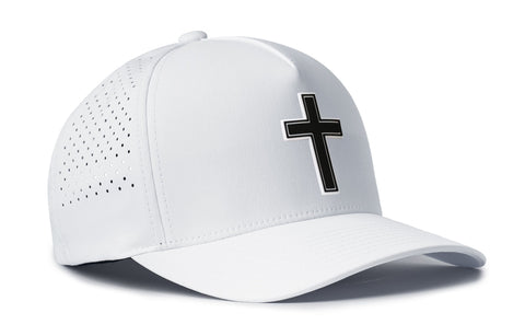 Cross Performance Hat - 5-Panel Black Snapback With Moisture-Wicking Sweatband | Haka Hat